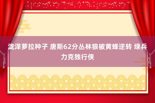 泷泽萝拉种子 唐斯62分丛林狼被黄蜂逆转 绿兵力克独行侠