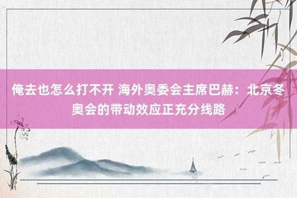 俺去也怎么打不开 海外奥委会主席巴赫：北京冬奥会的带动效应正充分线路