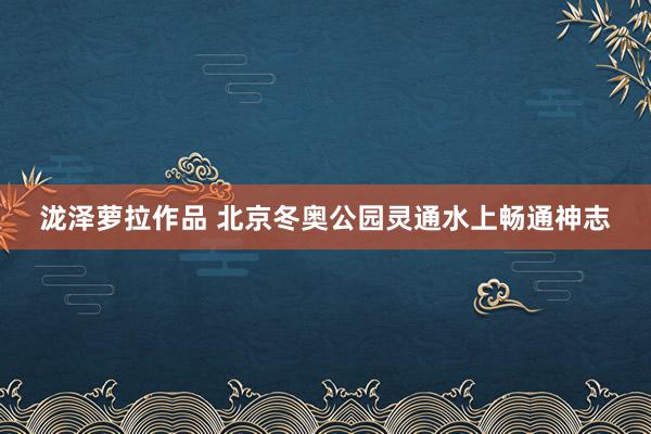 泷泽萝拉作品 北京冬奥公园灵通水上畅通神志