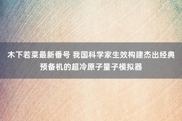 木下若菜最新番号 我国科学家生效构建杰出经典预备机的超冷原子量子模拟器