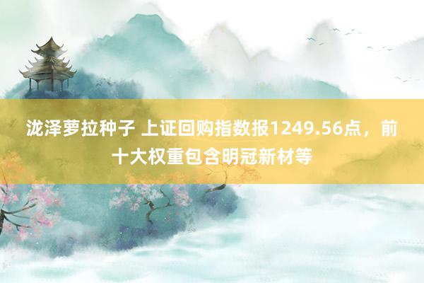 泷泽萝拉种子 上证回购指数报1249.56点，前十大权重包含明冠新材等