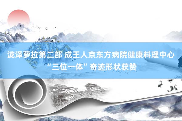 泷泽萝拉第二部 成王人京东方病院健康料理中心“三位一体”奇迹形状获赞