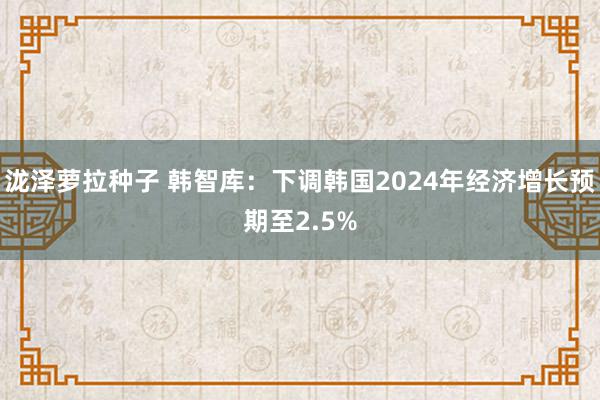 泷泽萝拉种子 韩智库：下调韩国2024年经济增长预期至2.5%