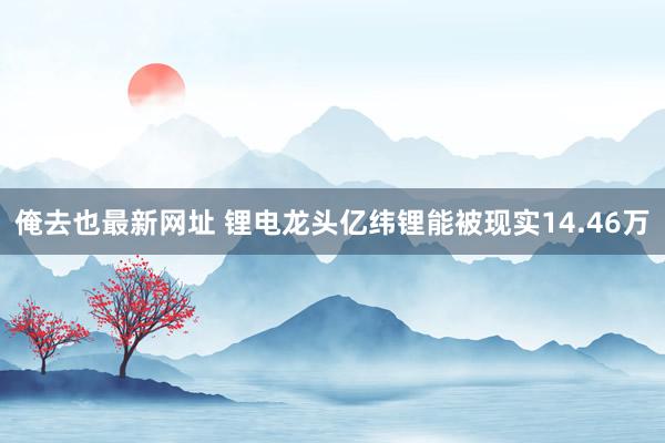 俺去也最新网址 锂电龙头亿纬锂能被现实14.46万