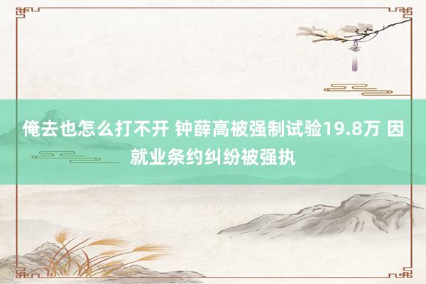 俺去也怎么打不开 钟薛高被强制试验19.8万 因就业条约纠纷被强执