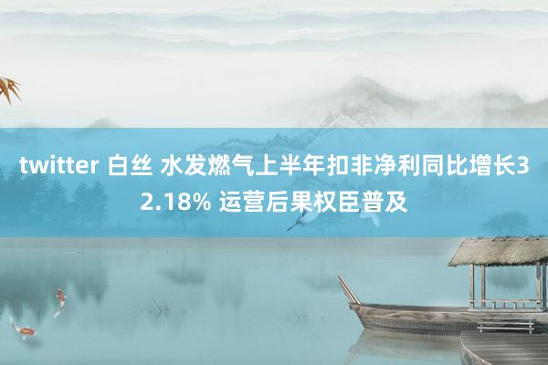 twitter 白丝 水发燃气上半年扣非净利同比增长32.18% 运营后果权臣普及