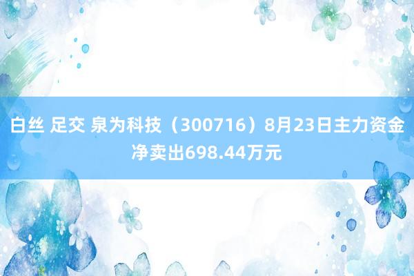 白丝 足交 泉为科技（300716）8月23日主力资金净卖出698.44万元